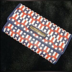 Tommy Hilfiger Red and Blue Patterned Wallet